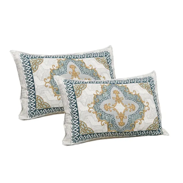 Turquoise_Cotton_Kaleen_Heritage_Double_Bedsheet_With_Pillow_Cover_100_X_108_Cm